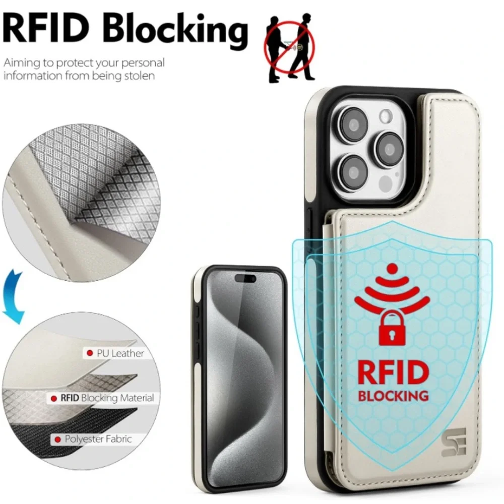 New iPhone 15 Pro Max Wallet Case with Card Holder 【Compatible Magsafe】